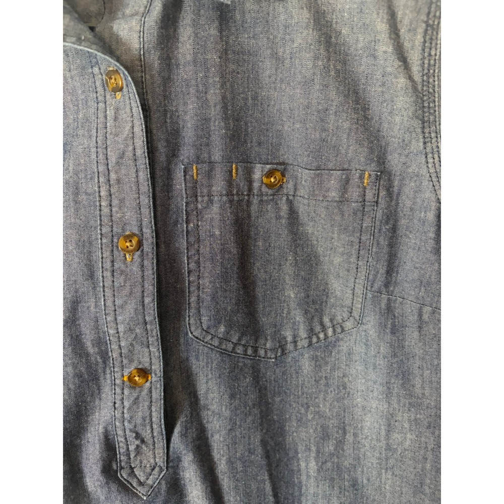 Carhartt Womens Blue Chambray Long Sleeve Button Up Work Shirt S Sample Gorpcore - Picture 5 of 8
